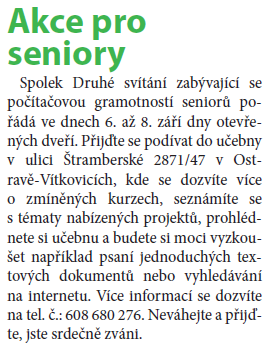 Den otevřených dveří ve Spolku Druhé Svítání Den otevřených dveří ve Spolku Druhé Svítání