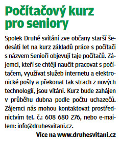 článek ve zpravodaji Centrum Senioři objevují taje počítačů